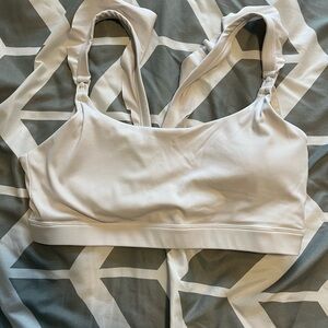 Women's white nursing sports bra